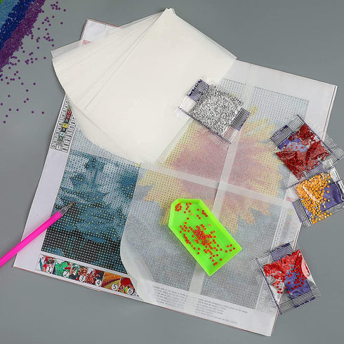 100PCS Diamond Painting Release Paper Double-Sided Release Paper Non-Stick Diamond Painting Cover Paper for 5D Diamond Embroidery Accessories, 15 ...