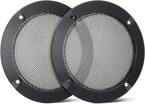 Facmogu 2PCS 4in Black Round Speaker Grills Cover, Metal Mesh Speaker Grille Replacement for 4 Inch Woofer Speakers Decorative & Protection, Steel...