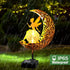 ZNYCYE Garden Solar Lights Outdoor Decorative, Moon & Fairy Solar Stake Crackle Glass Globe, Gardening Gifts for Women, Garden Stake Lights Waterp...