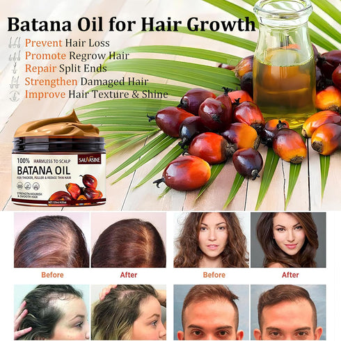 Batana Oil for Hair Growth, Batana Natural Hair Growth Oil, 100% Unrefined Raw Batana Oil Organic Pure Batana Butter Conditioner Revitalized Hair ...