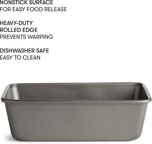 Cooking Light Heavy Duty Nonstick Bakeware Carbon Steel Bread Pan or Loaf Pan with Quick Release Coating, Manufactured without PFOA, Dishwasher Sa...