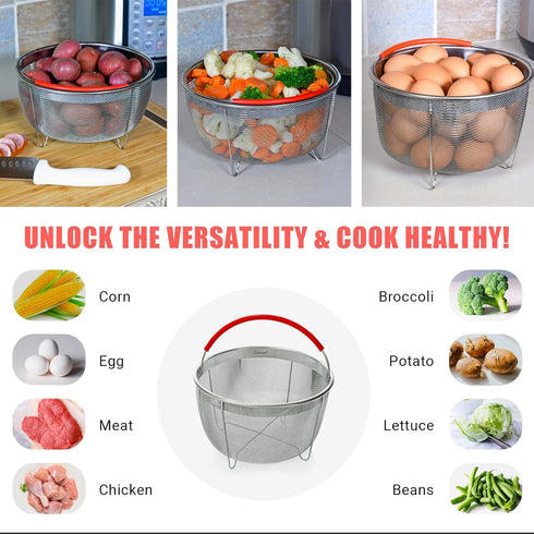 Original Salbree Steamer Basket for 3 quart Instant Pot Accessories, Stainless Steel Strainer and Insert fits IP Insta Pot, Instapot 3 qt, Other P...