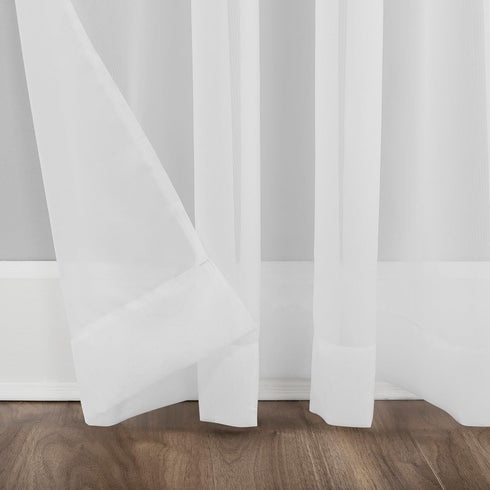 No. 918 Emily Sheer Voile Grommet Curtain Panel, 59" x 95", White...