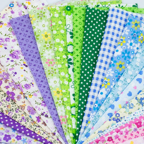 Foraineam 50 Pieces Assorted Cotton Craft Fabric Bundle 8" x 8" (20cm x 20cm) Printed Patchwork Squares for DIY Sewing Quilting Scrapbooking...