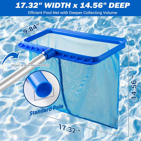Pool Skimmer- Pool Skimmer Net without Pole, Swimming Pool Leaf Skimmer Net with Reinforced Frame, Larger Capacity Pool Nets for Cleaning...