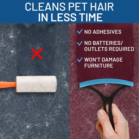 Triton Carpet Rake for Pet Hair Removal - Dual Sided Carpet Scraper Picks Up More Pet Hair in Less Time - Carpet, Dog, Cat Hair Remover Tool - Flu...