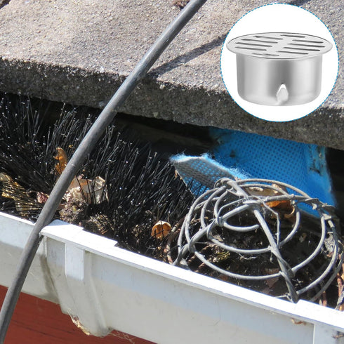 PATIKIL Gutter Guard, 2 Pack 304 Stainless Steel Downspout Strainer, Anti-Blocking Outdoor Gutter Cleaning Tool for Stops Leaves Debris, 3 Inch...