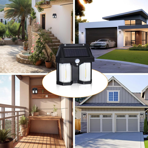 KBT 2 Pack Solar Wall Lights with 3 Lighting Mode, Motion Sensor Outdoor Lights for Outside, Fence Security Lamp for Garden Patio Yard...