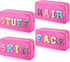Hillban 4 Pack Chenille Letter Bag Makeup Bag Preppy Skincare Bag Nylon Cosmetic Pouch Zipper Waterproof Organizer Makeup Travel Bag Set for Teen ...
