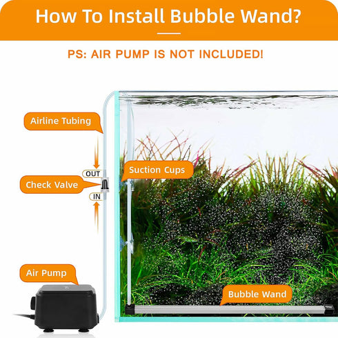 hygger Bubble Curtain Wall Aquarium Air Stone Kit, Fish Tank Air Bubbler Dissolved Oxygen Aerator Stone with Air Tubing Diffuser Bubbling Decorati...