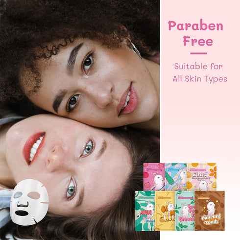 ZealSea Sheet Mask Skin Care (Pack of 14) Beauty Facial Spa Face Mask Birthday Party gifts Women, Men kids Girls - Hydrate, Brighten, Moisturize, ...