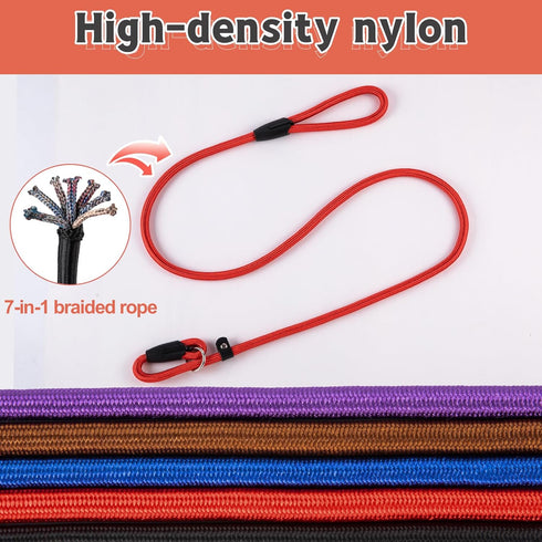 5pcs Slip Lead Dog Leash,Strong Nylon Rope Leash,Training Leash for Large Medium and Small Dogs...