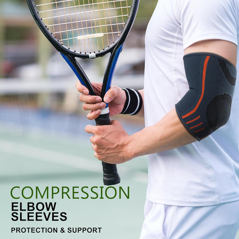 2 Pack Elbow Brace for Tendonitis, Tennis Elbow Compression Support Sleeve for Golfers, Elbow Pain Relief, Arthritis, Bursitis, Workout, Weightlif...