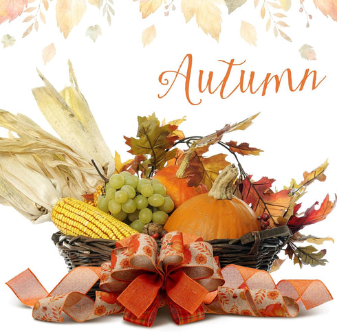 3 Rolls 30 Yards Fall Wired Ribbons Thanksgiving Pumpkin Buffalo Plaid Ribbon Autumn Harvest Ribbons for Wreaths Craft Bow Making Supplies Gifts W...