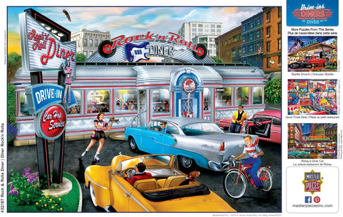 MasterPieces 550 Piece Jigsaw Puzzle for Adults, Family, Or Kids - Rock & Rolla Diner - 18"x24" - Nostalgic Retro Jigsaw Puzzle...