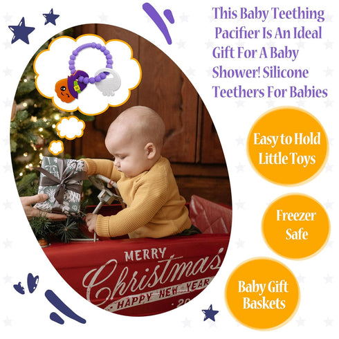 Big Spinach Pumpkin Teether Cute Ghouls Ring Teether and Blind Box Silicone Baby Teether,Girl or Boy Halloween Teether,Nightmare Before Christmas ...