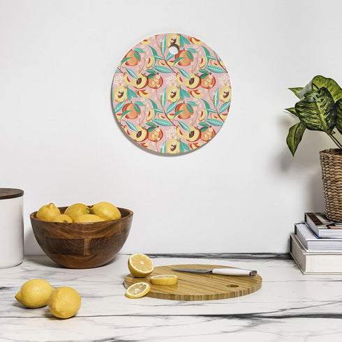 Society6 Bamboo Cutting Board- Kitchen Decor by 83 Oranges - Unique Cutting Boards for Kitchen, 11.5" x 11.5" x 0.5", Peach Season...