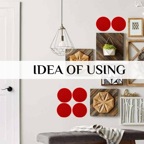 8PCS Cotton Round Woven Coasters Drink - Red Handmade Braided Cup Coasters Absorbent Woven Circles Hot Pads Mats for Drink Home Kitchen Heat-Resis...
