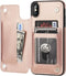 iPhone Xs Max Wallet Case with Card Holder,OT ONETOP Premium PU Leather Kickstand Card Slots Case,Double Magnetic Clasp and Durable Shockproof Cov...