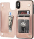 iPhone Xs Max Wallet Case with Card Holder,OT ONETOP Premium PU Leather Kickstand Card Slots Case,Double Magnetic Clasp and Durable Shockproof Cov...