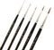 AIT Art Premium Detail Brush Set, 5 Pure Kolinsky Russian Red Sable Paint Brushes, Handmade in USA for Ultimate Details with Oil, Acrylic, and Wat...