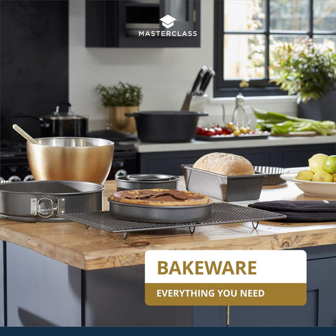 MasterClass 15 cm Deep Cake Tin with PFOA Free Non Stick and Loose Bottom, 1 mm Carbon Steel, 6 Inch Small Round Pan...