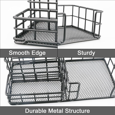 Mesh Pen Holder Office Stationery Storage Box Desk Accessories Storage Bins for Memo Folder Office Supplies Student Desktop or Closet Organizers a...