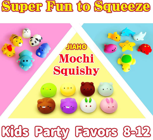 6 Pcs Mochi Squishy Toys for Kids Party Favors, Mini Round Animals Toys Kawaii Squishies for Classroom Prizes, Easter Basket and Goodie Bag Stuffe...