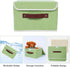 Collapsible Storage Bins with Lids & PU Leather Handles - PP Plastic Board Washable Linen Fabric Storage Box, Foldable Storage Cube for Home Bedro...