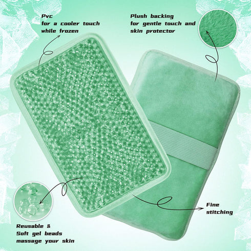 Gel Beads Ice Pack Ice Bag with Strap-Reusable Hot & Cold Pack Compress Therapy for Pain, Swelling,Injuries of Knee, Shoulder, Foot, Back, Ankle, ...