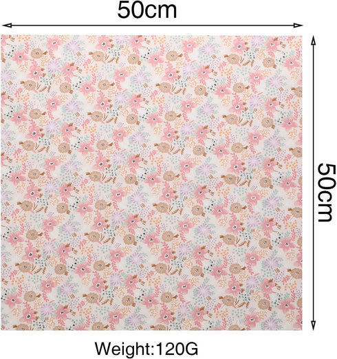 10 Pieces 20 x 20 Inch Cotton Fabric Quilting Floral Patchwork Pink Fabric Square Bundles Fabric for Sewing DIY Crafts Handmade Bags Clothing, Var...