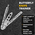 Finger Flip Trainer with Dull Blade, Full Stainless Steel Black Dragon Pattern Unsharpened 100% Safe for CSGO Training (Silver)...