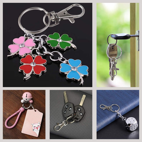 SANNIX 60PCS Lobster Claw Clasps with Key Rings, 30PCS Keychains Clips Hooks and 30PCS Key Chain Rings, Keychain Accessories, Keychain Rings for C...