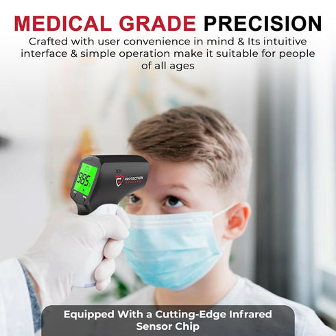 Forehead Infrared Thermometer for Kids/Adults/Room/Liquid Temperature Checks - Digital Handheld Non Contact LCD Thermometer with Alarm, 20 Memory ...