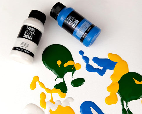 Liquitex BASICS Acrylic Fluid Paint, 250ml (8.5-oz) Bottle, Titanium White...