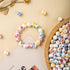 ToBeIT 100pcs Flower Ceramic Beads Craft Porcelain Bead Colorful Bead Set Chinese Handmade Spacer Ceramic Beads for Jewelry Making Necklace Bangle...