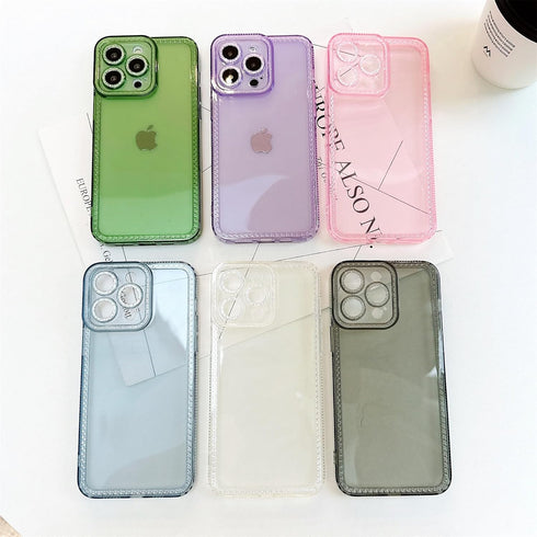 for iPhone 12 Pro Max Case Cute Clear Bling Crystal Diamond Phone Case, with Sparkle Camera Len Protector Soft TPU Cover Case for Women Girls, Blu...