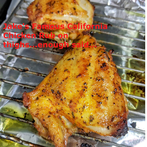 Jake's Famous California Chicken Rub, Chicken Seasoning, Gluten Free, MSG Free, Dry Rub, Steak Seasoning, BBQ Rub, Hamburger Seasoning with Turmer...