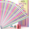 Nicpro 24PCS Pencils #2, HB Rainbow Color Paper Pencils, Pre-Sharpened Wood-Cased Cute Pencils, Anti-Break Graphite Pencil with Eraser for Student...