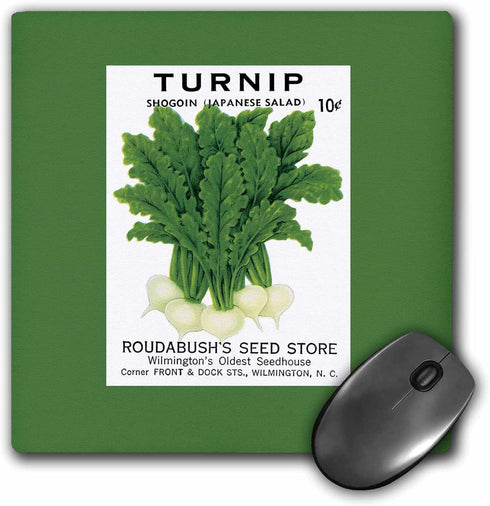 3dRose LLC 8 x 8 x 0.25 Inches Mouse Pad, Turnip Shogun Japanese Salad Seed Packet Reproduction (mp_170952_1)...