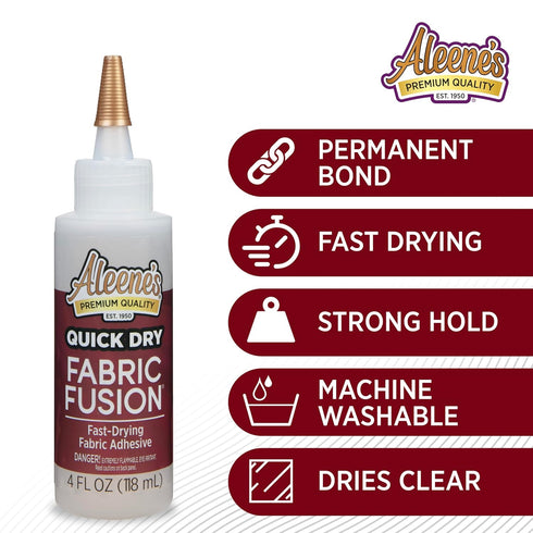 Aleene's Quick Dry fabric Fusion Permanent Fabric Adhesive, 4-Ounce...