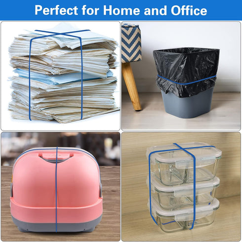 120 Pieces Large Rubber Bands Heavy Duty Large Rubber Bands Strong Elastic Bands for Office Supply, File Folders, Garbage Cans, 8 Inches (Blue)...