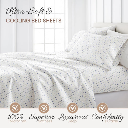 Linen Market Double-Brushed Patterned Microfiber Twin Sheet Set 3 Piece – Oeko-TEX Certified Ultra Soft & Wrinkle-Free - 16" Deep Pocket Sheets - ...