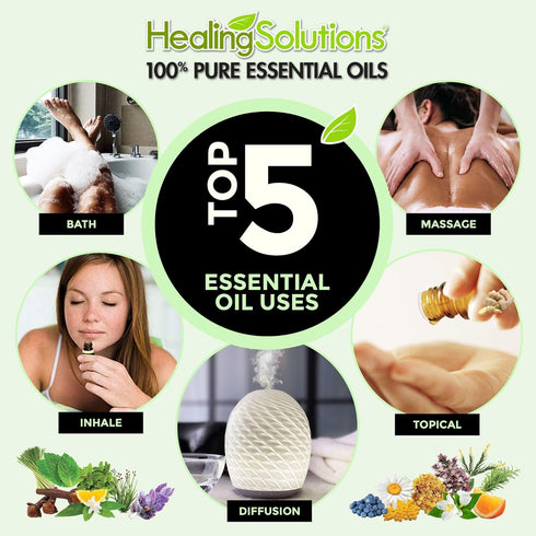 Healing Solutions Lemon Essential Oil (0.33 oz / 10ml) – Organic, Pure, Undiluted – for Cleaning, Diffuser, & Aromatherapy – Lemon Therapeutic Ess...
