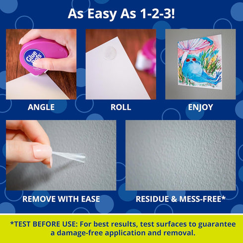 Glue Dots .375" Poster Dot Disposable Dispenser - 200 Clear Dots...