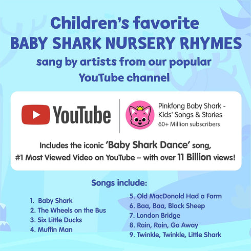 Baby Shark Nursery Rhymes 10 Button Sound Book| Learning & Education Toys | Interactive Baby Books for Toddlers 1-3 | Gifts for Boys & Girls...