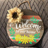 12pcs Flowers Welcome Stencils for Painting On Wood Sign 12inch Round Welcome Sign Stencils Rose Daisy Sunflower Hello Home Stencils with Paint Br...