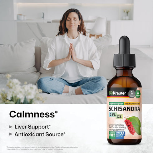 Schisandra Tincture - Organic Schisandra Supplement - Natural Adaptogen for Mood Support - Schisandra Berry Liquid Extract - Alcohol and Sugar Fre...