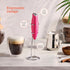 Powerful Handheld Milk Frother, Mini Milk Foamer, Battery Operated (Not included) Stainless Steel Drink Mixer with Frother Stand for Coffee, Latte...