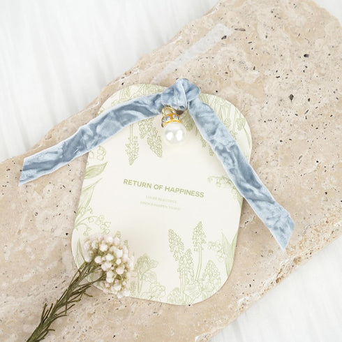 Dusty Blue Crushed Velvet Ribbon 3/8" x 25 Yards French Blue Ribbon for Flower Bouquet Vintage Velvet Ribbon for Wedding Invitations, Crafts, Gift...